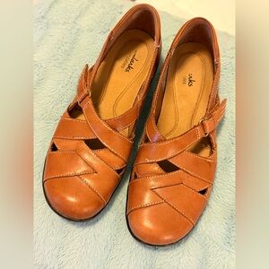Clarks Brown Leather Mary Jane Shoes | Women’s Size 8 | Comfort Walking Flats